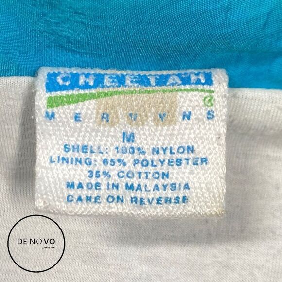 Cheetah Men's Vintage Full Zip Windbreaker Jacket Size Medium Black&blue - Picture 2 of 7